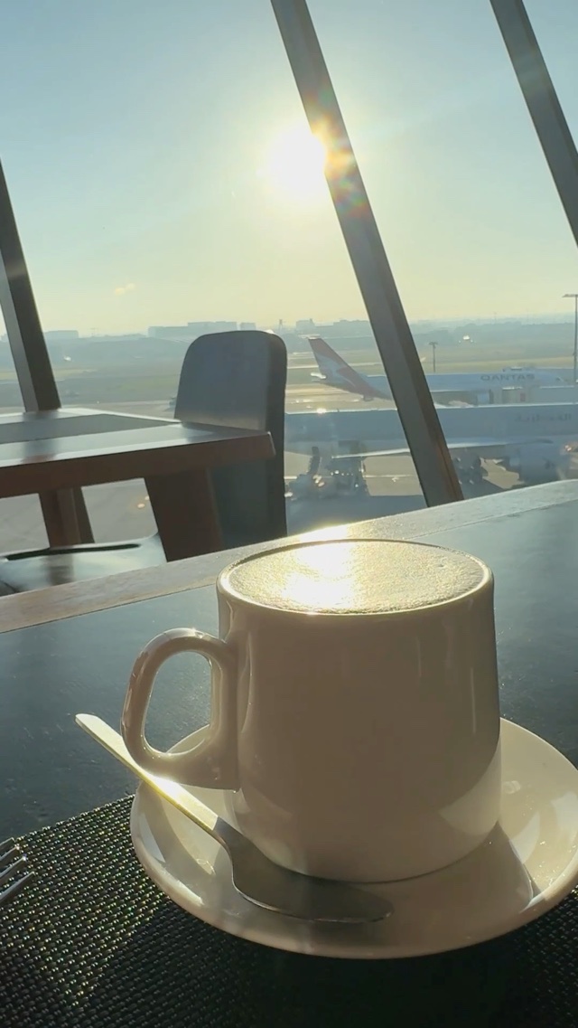 Flat white and sunrise over Sydney