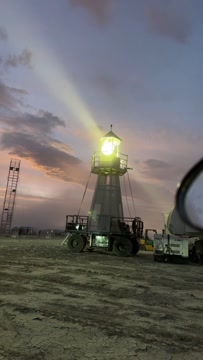 Lighthouse at sunset on the playa
