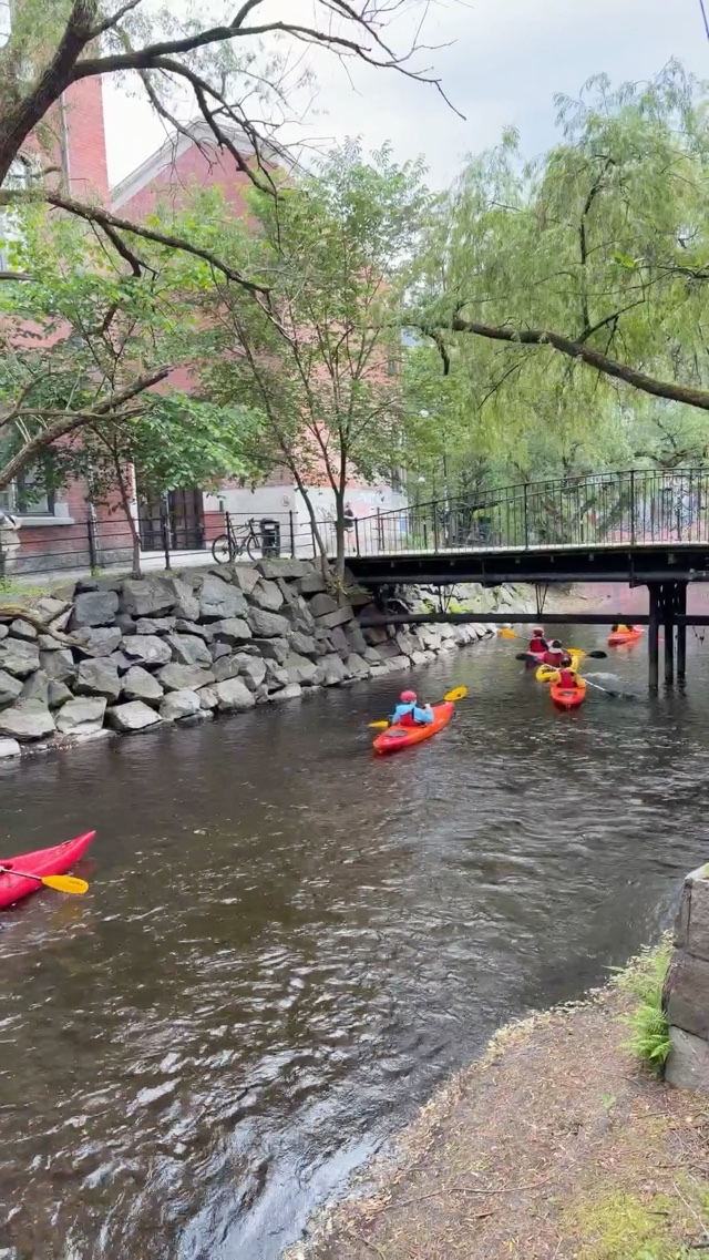 Canoeing at river in Oslo