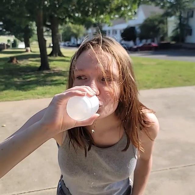 Trying the New and delicious! drink Coconut Hugs