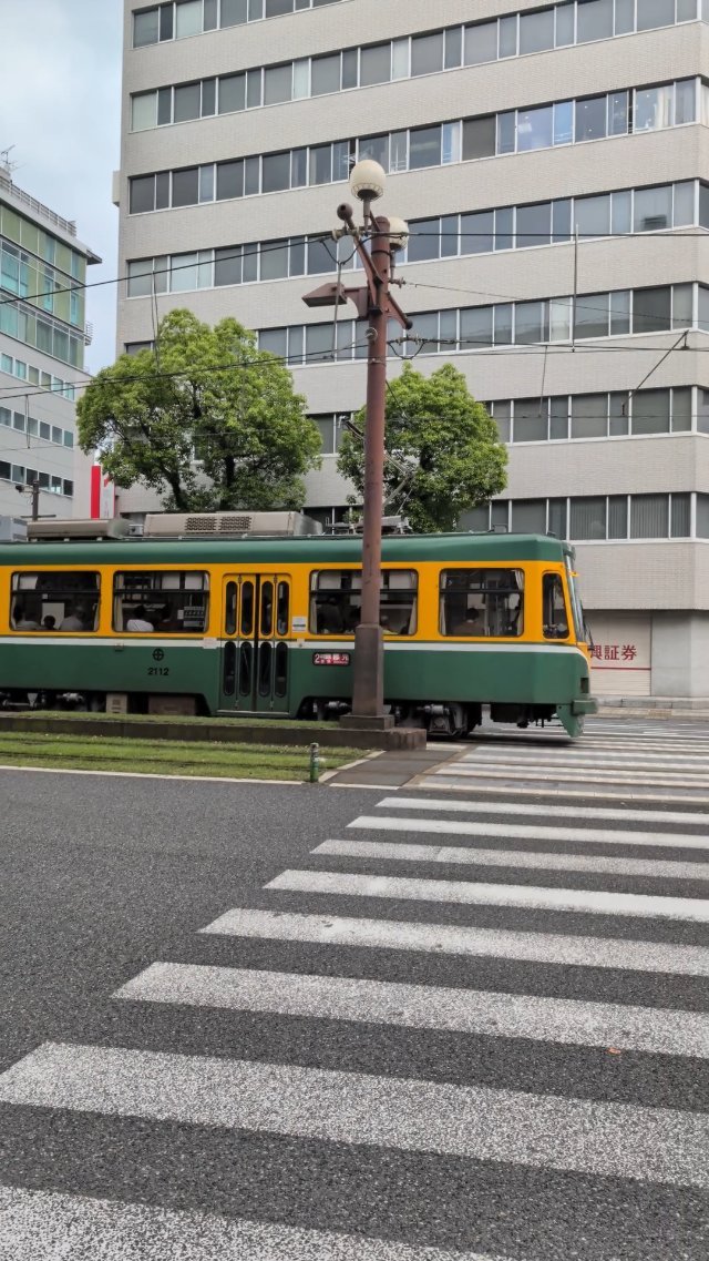 Tram in Kagoshima city in Japan