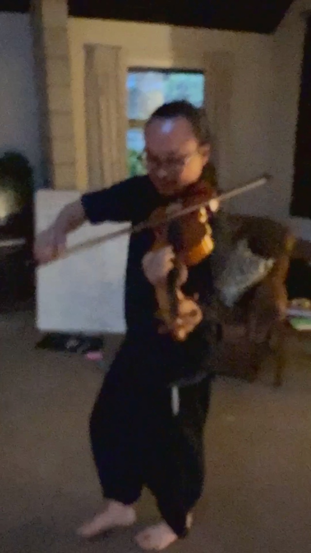 Playing with the violin