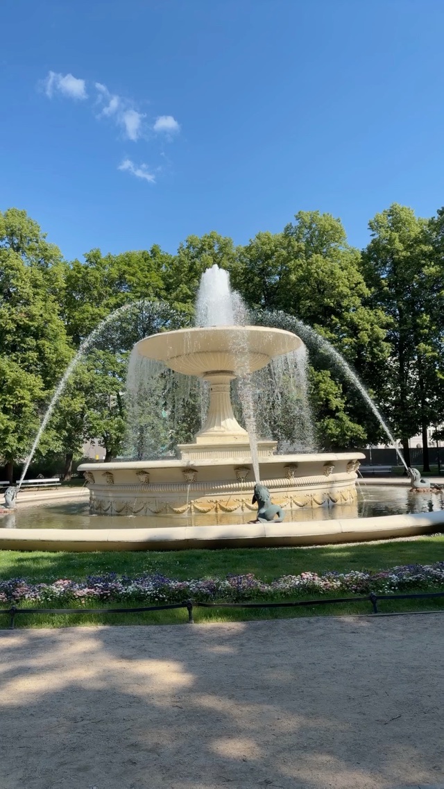 Fountain at Saxon Garden in Warsaw