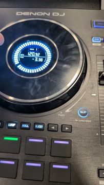 One turntable and a mobile phone.